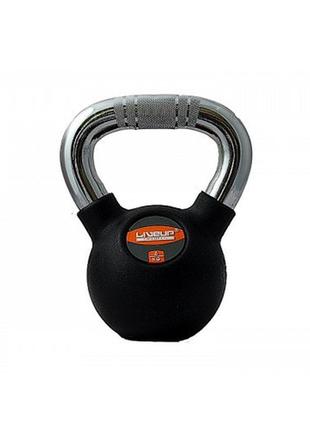 Гиря rubber kettel dumbell чорний 6 кг (ls2044-6)