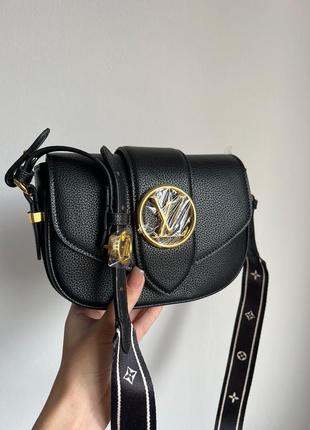 Женская сумка louis vuitton pont 9 soft pm black leather1 фото