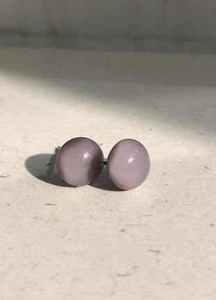 Сережки ґудзики котяче око