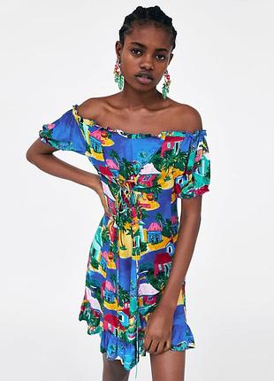 Яркое платье зара zara