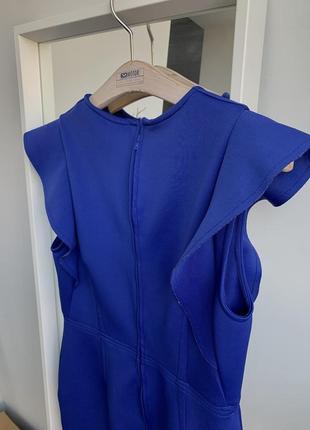 Платье asos синее электро на молнии с воланами8 фото