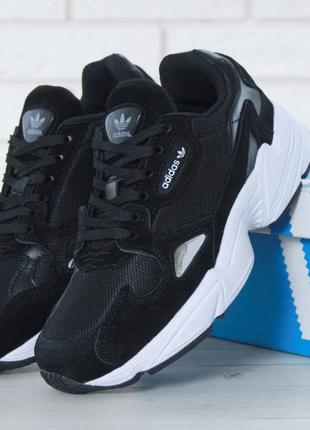 Мужские кроссовки adidas falcon black white