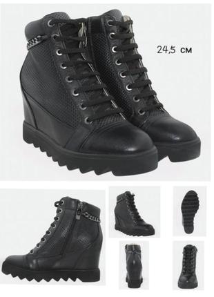 Снікерси снікери тракторне взуття шкіра кожа натуральна демі