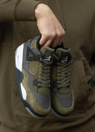 Мужские кроссовки nike air jordan 4 retro craft olive 41-42-43-44-45-46