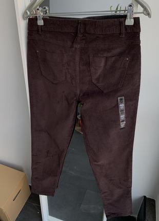 Вельветовые брюки kiabi женские коричневые4 фото