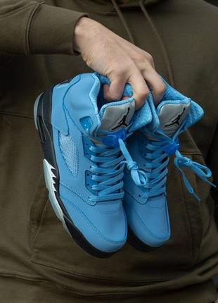 Мужские кроссовки nike air jordan 5 retro university blue 41-42-43-44-45