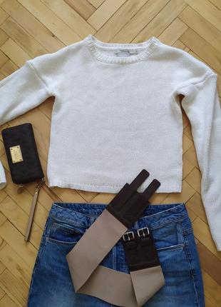 Милый белый свитер ок универсальный