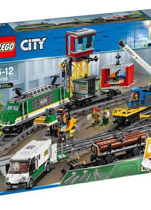Конструктор lego city вантажний потяг 1226 деталей (60198)
