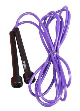 Скакалка в тубусі pvc jump rope чорний фіолетовий 275x0.5см (ls3115-p)