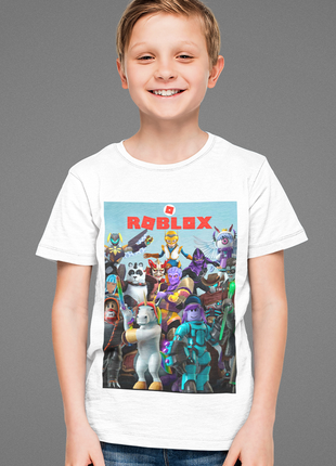 Футболка з оригінальним принтом онлан гри roblox "роблокс персонажі roblox"3 фото