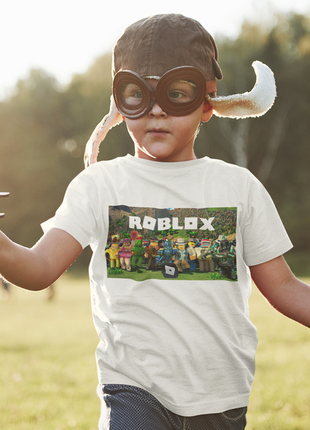 Футболка  з оригінальним принтом онлан гри roblox "роблокс персонажі roblox 2" push it