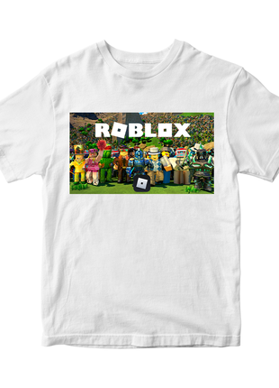 Футболка  з оригінальним принтом онлан гри roblox "роблокс персонажі roblox 2" push it