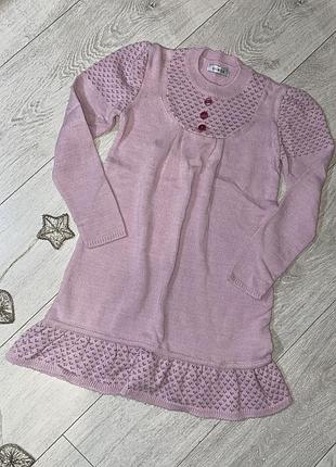 Вʼязана рожева туніка для дівчинки 9 років