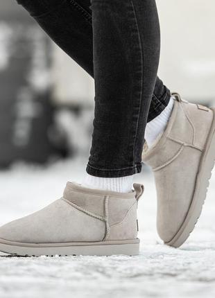 Угги замшевые зимние ugg classic ultra mini, женские сапоги❄️
