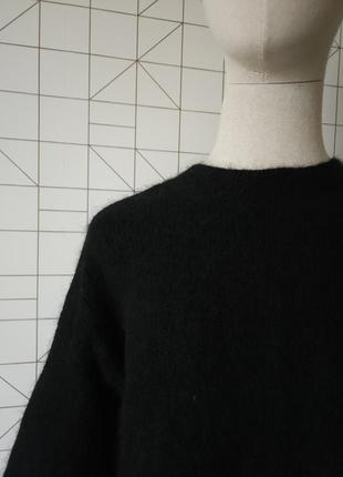 Базовый черный джемпер h&m, черный свитер альпака, шерстяной джемпер свитер6 фото