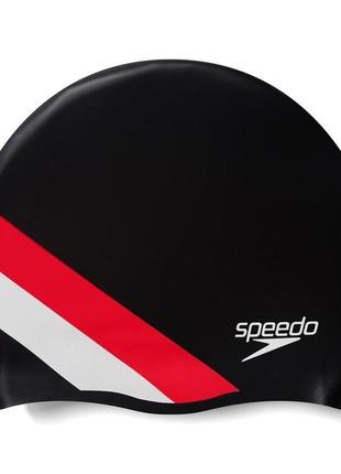 Шапка для плавання speedo rev moud silc cap au чорний, червоний діт osfm 8-0933714662