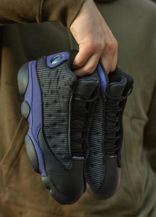 Мужские кроссовки nike air jordan 13 retro black purple 41-42-43-441 фото