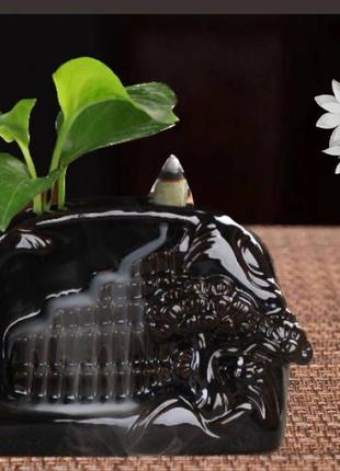 Підставка "рідкий дим" кераміка "пейзажний водосдад", підставка для конусів, керамічна підставка