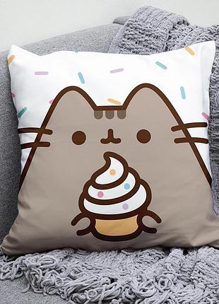 Декоративна подушка плюшева подарунок з принтом пушин pusheen