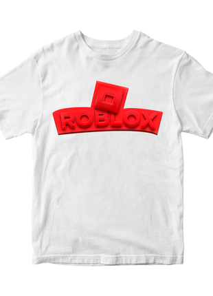Футболка з оригінальним принтом онлан гри roblox "червоний напис роблокс roblox"  push it