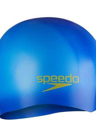 Шапка для плавання speedo plain moud silc cap ju синій діт osfm 8-7099015965