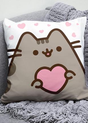 Декоративная подушка плюшева подарок с принтом пушин pusheen