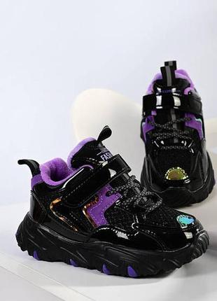 Зимові кросівки для дівчаток фіолетовий5 фото
