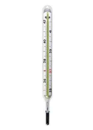 Градусник ртутний °c медичний термометр скляний у футлярі4 фото