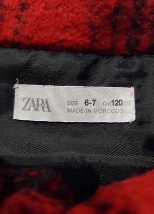 Теплая рубашка в клетку zara красная с черным 5-7 лет6 фото