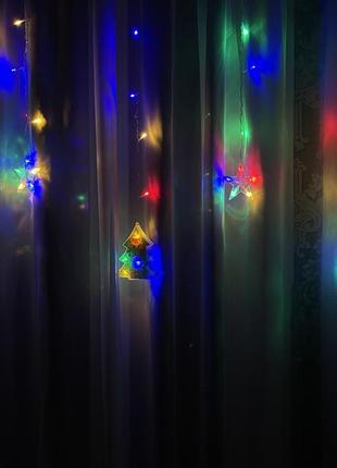 #xr-11 g с вилкой для розетки  🧡✨ светодиодная рождественская гирлянда штора (мульти )4 фото