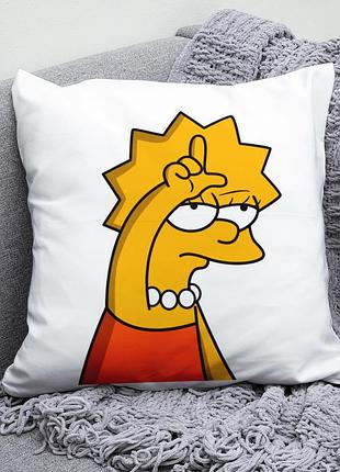 Декоративна подушка плюшева подарунок з принтом симпсони the simpsons ліза