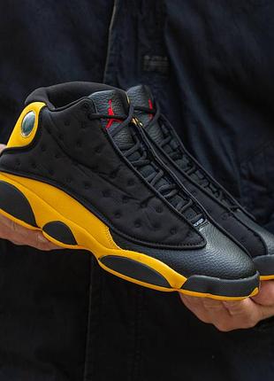 Мужские кроссовки nike air jordan 13 retro black yellow 41-42-44-45-46