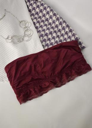 Бордове бра бандо з мереживом h&m 80c