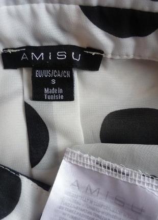 Белая блуза в черный горох amisu6 фото