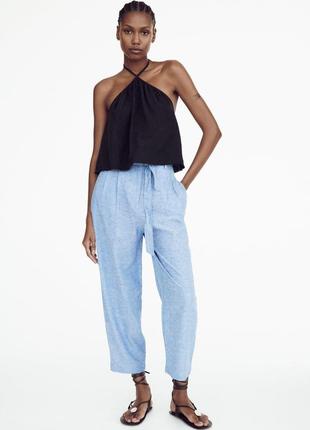 (1220) 100% льон! чудові лляні штани tommy hilfiger високий. посадка