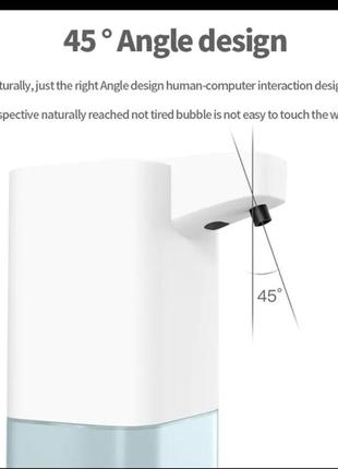 Автоматичний індуктивний диспенсер для мила 400 мл, безконтактний дозатор для рідкого мила , акомуляторний дозатор з ефектом пінного мила white,2 фото