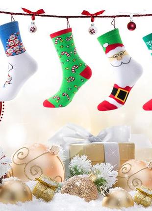 Шкарпетки 5 пар новорічні, різдвяні, подарункові5 фото