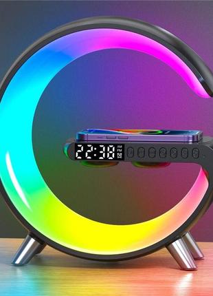 Настольная лампа rgb-g беспроводная зарядка, колонка black