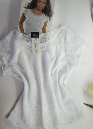 Нежная ажурная белая кружевная блуза для девушки  violana- виолана wiktoria3 фото