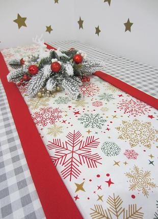 Новогодняя дорожка, новогодний ранер тефлоновый, водоотталкивающий