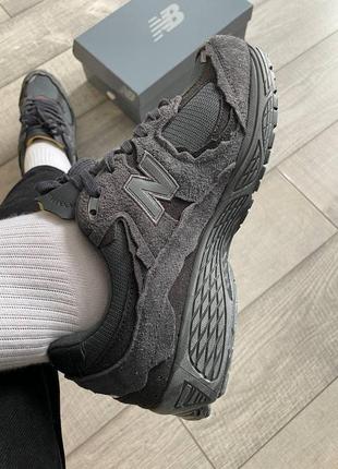 ❄️❄️кроссовки женские  new balance 2002r black  с мехом хутро❄️❄️(зима)5 фото