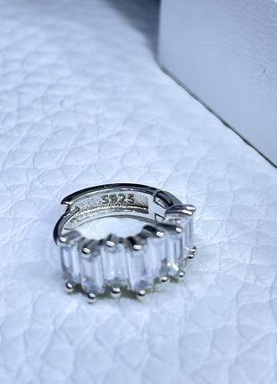 Срібні сережки кульчики круглі кола з камінням круглі з камінням камені срібло проба 925 нові з биркою італія5 фото