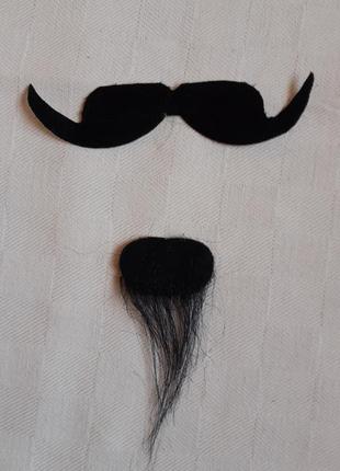 Вуса та борідка карнавальні самоклейка