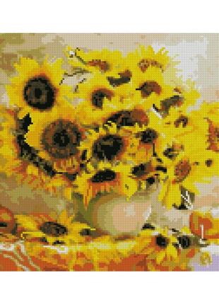 Алмазна мозаїка strateg квіти соняшника у вазі 40х50 см (fa40110) «strateg» (fa40110)