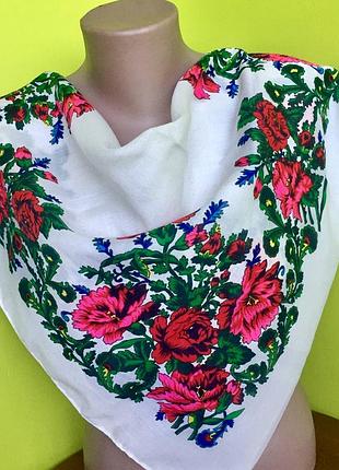 Барвиста хустка в українському стилі часів срср/ вінтаж/ етно стиль