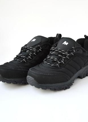 Merrell vibram кроссовки черные женские термо на флисе ботинки низкие теплые осенние зимние евро зима водонепроницаемые отличное качество мерол3 фото