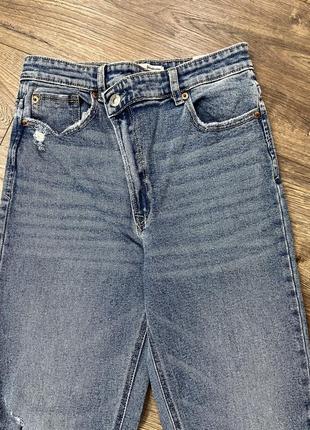 Джинси мом джинс світлі сині цупкі4 фото