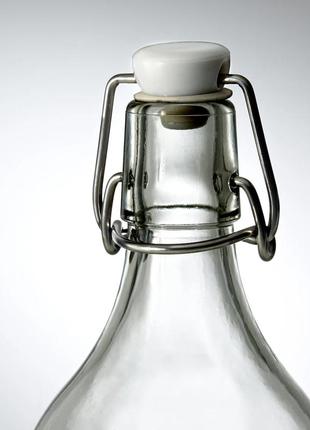 Коркен бутылка с крышкой, прозрачное стекло, 1 л3 фото