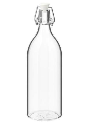 Коркен бутылка с крышкой, прозрачное стекло, 1 л1 фото