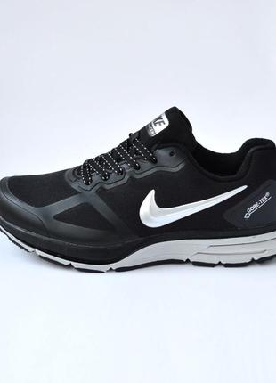 Nike flykit racer goretex кроссовки термо гортекс найк зимние на флисе ботинки низкие теплые сапоги черные с белым водонепроницаемые